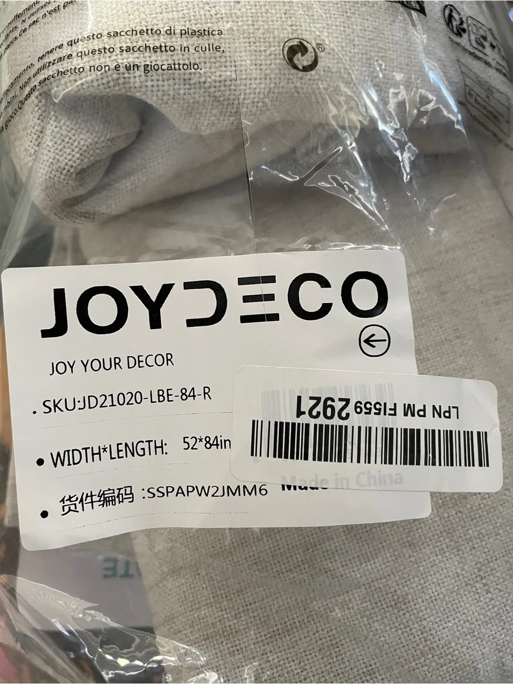 JOYDECO Faux Linen Blackout CURTAINS For Bedroom 52” Wide x 84” Long